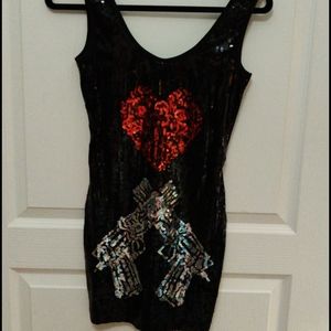 Too Fast black sequined dress